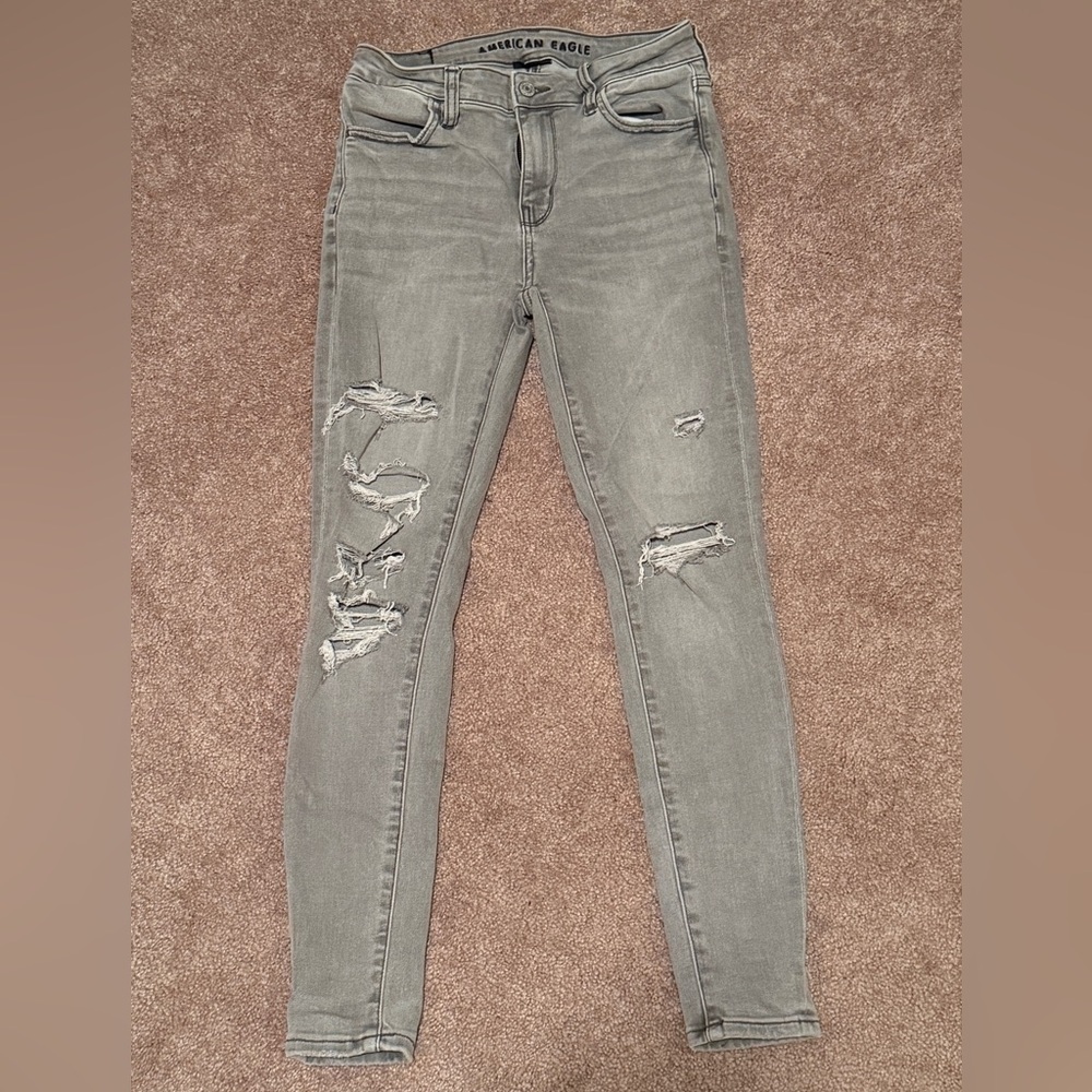 American Eagle AE Next Level Light Stretch Gray Skinny Jeans